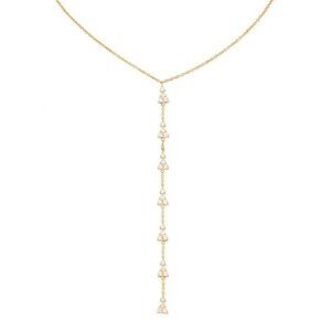 Shining Path 14K (or 18k upon request) Yellow Gold Diamond Lariat Necklace
